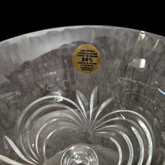 RCR Royal Crystal Rock 24% Lead Crystal Dessert Sherbet Glasses Set of 6 Italy - Picture 4 of 6